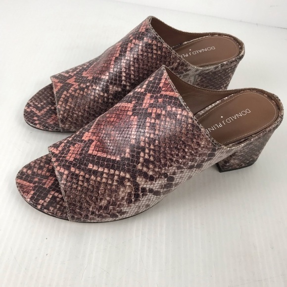 Donald J Pliner Ellis Multi Color Snake Block Heel Mules Womens Size 10M - Picture 3 of 8